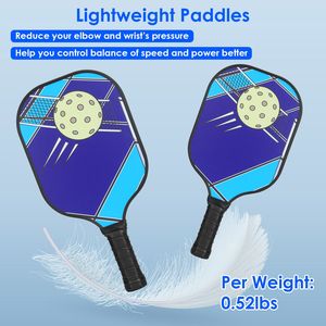 Set Portatile da Pickleball 1 Pezzo con 2 Racchette Ergonomiche Leggere in Fibra di Vetro, 4 Palline per Interno/Esterno, 2 Asciugamani Rinfrescanti in Borsa da Trasporto - Product Image 2