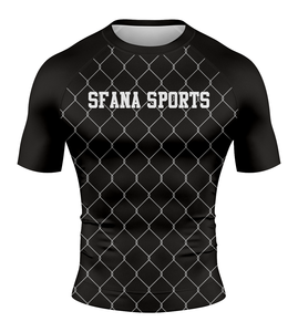 Wholesale Custom Digital <b>Print</b> Anti-Bacterial Spandex/Polyester MMA Rash Guard for Men's Short Sleeve <b>Surfing</b> T-Shirt BJJ - Product Image 6