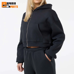 Custom Women's Loose Streetwear Zipper Hoodie & <b>Pants</b> <b>2</b>-<b>Piece</b> <b>Set</b> 100% Cotton Fleece <b>Plus</b> <b>Size</b> Eco-Friendly Breathable - Product Image 3