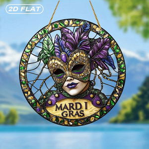 CIFbuy Attrape-soleil en acrylique effet verre, motif masque de Mardi Gras, pour décoration de fenêtre, de pièce, de jardin et de fête, TikTok pour le service de sélection Temu - Product Image 1