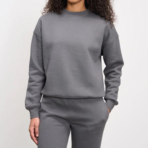 Sudadera de Forro Polar Reversible Extra Grande para Mujer con Logotipo Personalizado, Cuello Alto, Estampado Vintage y Hombros Caídos - Product Image 1