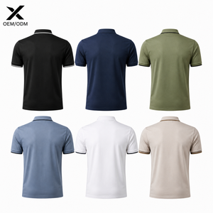 Polo décontracté à manches courtes pour homme X Sports City, couleur unie, respirant, mélange polyester-coton, tendance quatre saisons - Product Image 2