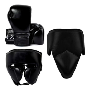 RTS Wholesale Price Custom Logo With Genuine Leather Boxing Set <b>Training</b> And Sparring Gloves <b>Head</b> Guard Groin Guard AS-BG-4720 - Product Image 5