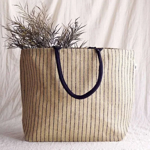 Sac à main en jute réutilisable unisexe, sac à bandoulière bohème rayé, sac de shopping écologique pour les voyages printaniers et le transport quotidien - Product Image 5
