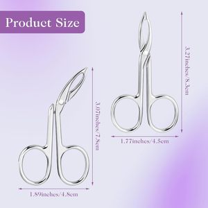 Juego de Pinzas para Cejas de Acero Inoxidable sin Costuras, Estuche de PU, Puntas Inclinadas y Puntiagudas, Pinzas de Precisión Duraderas, Pinzas Clásicas - Product Image 3