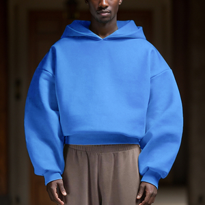 Sweat à capuche court et ample en molleton de coton épais de haute qualité pour homme – Personnalisable – Idéal pour l'hiver - Product Image 1