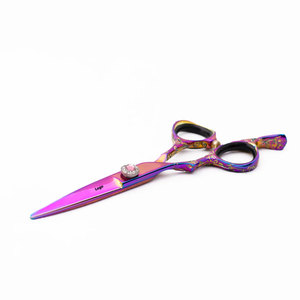 Tijeras de Peluquería Profesionales de Acero Inoxidable Japonés, Color Rosa Arcoíris, para Zurdos, Duraderas, para Uso en Salones - Product Image 2