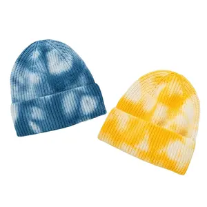 Fashion Kids Wholesale Sports Knitted Hats For Women Men Winter Tie-Dyed Beanies