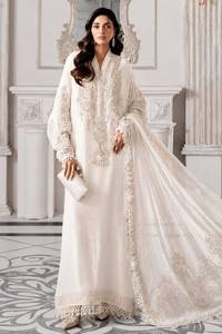 Salwar Kameez élégant pour femme, brodé or, en mousseline de soie, coupe ample, longueur ras du sol, style indien pakistanais, par Fashionista International - Product Image 4