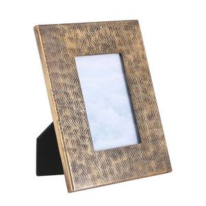 Metal Wave Antique Brass Metal Rectangle Photo <b>Frame</b> Leaf Perforated Pattern Home Office Decor Return Gift Stylish Picture <b>Frame</b> - Product Image 5