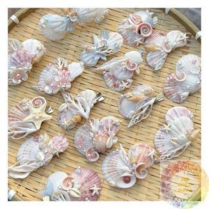 Pince à cheveux coquillage côtier, coquille naturelle, cadeau pour femmes et filles, pour les amoureuses des vacances, accessoire de cheveux de plage fait main, vente en gros - Product Image 1