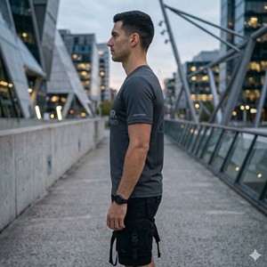 เสื้อฮิบริดทรงโอเวอร์ไซส์ Y2K พิมพ์โลโก้ตามสั่งสำหรับผู้ชาย ผ้าคอตตอนด้าน 100% สไตล์ฟิวเจอร์ริสติก แนวสตรีทแฟชั่น เสื้อผ้ากีฬาเทคแวร์ แขนสั้น - Product Image 6
