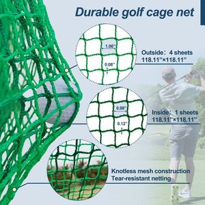 10X10X10FT Golf Practice Net Cage with Metal Frame Indoor Outdoor Hitting Kit Training Equipment - Product Image 6