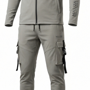 Unisex Slim Fit Compression Training Running Gym Performance Wear Set Maluza Tracksuit Breathable Quick Dry Lightweight Textured - Product Image 2