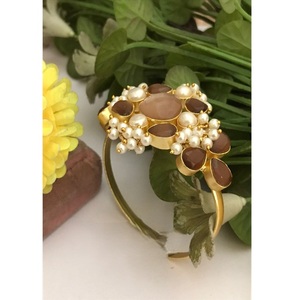 Elegant Premium Quality Brass <b>Charm</b> Bracelet with Moissanite Gold Plated Trendy Design for Women's Party Wedding Events - Product Image 1