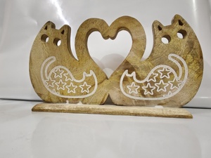 Chat en bois, chat d'Halloween, chat en résine époxy, chat sculpté au laser, chat gravé au laser - Product Image 3