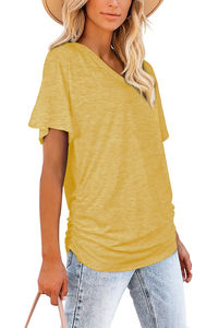 Camiseta de Moda para Mujer con Cuello en V, Verano, 100% Algodón, Transpirable, de Secado Rápido, Alta Calidad, con Envío a Domicilio - Product Image 6
