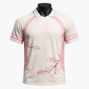 Camiseta de Fútbol Personalizada 100% Poliéster Rosa Blanco Sublimación Secado Rápido Transpirable Unisex Manga Corta Ropa Deportiva OEM ODM - Product Image 1