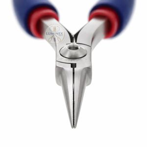 Pince à bec effilé dentelée, manche standard, outil manuel de précision pour la fabrication de bijoux, en acier inoxydable durable et léger, vente en gros OEM - Product Image 1