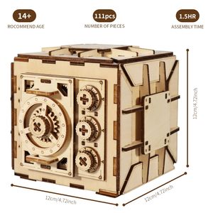 Puzzle 3D in Legno per Adulti, Kit Modello Fai-da-Te per Scatola Portaoggetti, per Conservare Oggetti Preziosi - Product Image 2