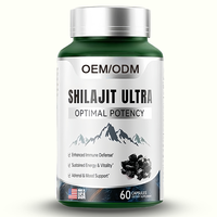 Capsules de Shilajit OEM, Shilajit pur de l'Himalaya avec acide fulvique et minéraux essentiels pour la santé et la vitalité du cerveau
