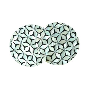 Elegant Shell Inlay <b>Drink</b> <b>Coasters</b> for Home Decor - Product Image 2