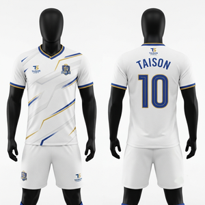 Uniforme de Fútbol para Hombre, 160 GSM, Poliéster Premium Interlock, Amarillo y Negro, Panel Geométrico, Sublimación Personalizada, Bordado, Transferencia Térmica - Product Image 3