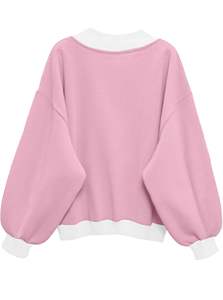 Sudadera Unisex Extra Grande con Capucha, Color Rosa, Manga Larga, Estilo Casual Urbano, Corte Holgado, para Uso Diario en Invierno - Product Image 4