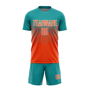 เสื้อฟุตบอลแบบกำหนดเองสำหรับผู้ชาย แขนสั้น ชุดทีม ระบายเหงื่อได้ดี ผลิตจากโพลีเอสเตอร์ 100% พิมพ์ลายแบบ Sublimation คอกลม ทรงสปอร์ต - Product Image 2