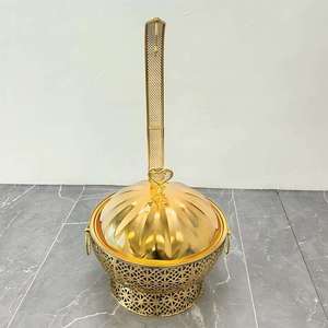 Luxury Round Lattice Chafing Dish Set Stainless Steel Buffet Food Warmer Ornate Gold White <b>Black</b> Catering Server - Product Image 2