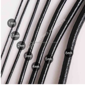 Carrete de cordón de cuero redondo negro genuino de 1 mm para decoración de abalorios DIY, hallazgos de joyería al por menor y componentes para colgar en la pared - Product Image 2