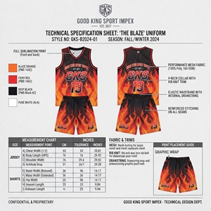 Conjunto de Camiseta y Pantalones Cortos de Baloncesto con Estampado de Llamas Personalizado, Uniforme de Equipo Sublimado Rojo Naranja, Ropa Deportiva Transpirable para Hombre y Jóvenes - Product Image 6