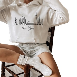 Sweat-shirt à capuche à manches longues de haute qualité, imprimé tendance, pour femmes, logo personnalisé, polaire surdimensionné, ODM, écologique - Product Image 4