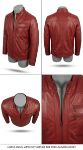 เสื้อแจ็คเก็ตหนังเทียมผู้ชายทรงเข้ารูปแฟชั่นลำลอง - Product Image 6