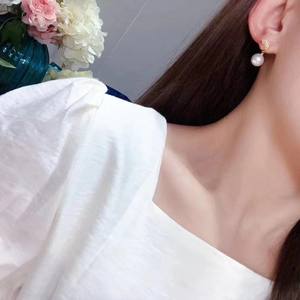 ต่างหูมุกน้ำจืดทรงเกือบกลม 10-11 มม. ขายส่ง สำหรับทำเครื่องประดับ DIY ยอดนิยม มีตำหนิเล็กน้อย - Product Image 4