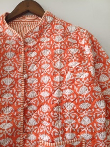 Veste matelassée en coton imprimé floral réversible, faite à la main, style bohème, pour femme, été/hiver - Product Image 6