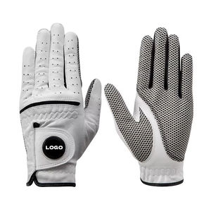Premium Golf <b>Glove</b> Genuine Leather Full Finger Right Hand Non-Slip Breathable <b>Moisture</b> Wicking Adjustable Wrist Strap Unisex - Product Image 3