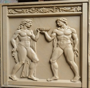 Estatua Clásica de Mármol en Relieve, Tallada a Mano, Figura Europea, Escultura Decorativa de Pared para Exteriores - Product Image 1