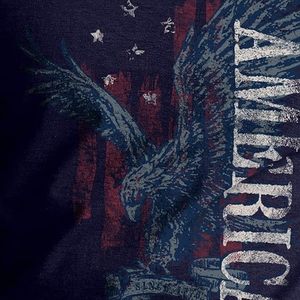 Camiseta de manga corta azul marino para hombre con cuello redondo y estampado de águila y Estados Unidos, corte regular, estilo casual, 100% algodón jersey. - Product Image 3