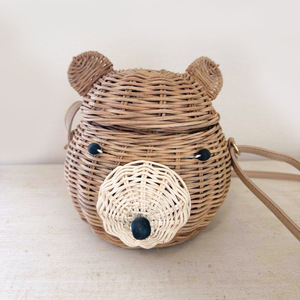 Encantadora bolsa de mimbre para niños con forma de tortuga, cestas con asas premium, cesta para bebé tejida a mano - Product Image 6