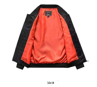 Chaquetas de Moda Flight Negras, Chaqueta de Algodón para Hombre, Nuevo Estilo, Chaqueta Bomber Holgada de Nailon