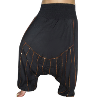 Pantalon Harem Premium Patch Lune Streetwear Coupe Ample Unisexe 100% Fibre de Bambou Écologique Respirant Anti-Boulochage Taille Élastique
