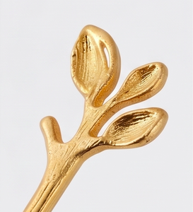 Juego de tenedores de acero inoxidable chapados en oro, diseño de hoja de lujo, cubiertos para fiestas, tenedores para frutas, cubiertos con acabado espejo para uso doméstico - Product Image 2