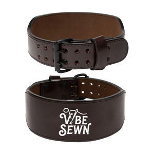 VIBE SEWN Leather Weightlifting <b>Belt</b> Adjustable <b>Waist</b> Support Unisex Buckle Closure Strength Training Gear - Product Image 2