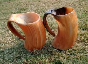 Best Grade Handcrafted Natural Horn <b>Mug</b> <b>Double</b> <b>Wall</b> Large Capacity Classic Eco-Friendly Design for Beer Ale Mead Gift Use Indian - Product Image 5