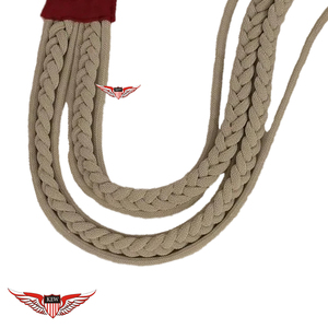 Cordon tressé en nylon beige avec embout métallique pour vêtements classiques - Product Image 2
