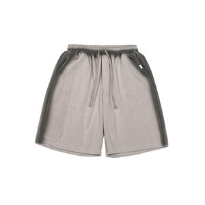 Shorts de survêtement décontractés pour hommes, couleur unie, taille mi-haute, cordon de serrage, tricoté, logo personnalisable sur le devant - Product Image 5