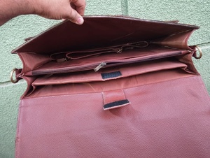 Sacoche pour ordinateur portable en cuir pleine fleur avec poils, style vintage, sac bandoulière messager pour homme avec compartiment rembourré LHLB-0010 - Product Image 4