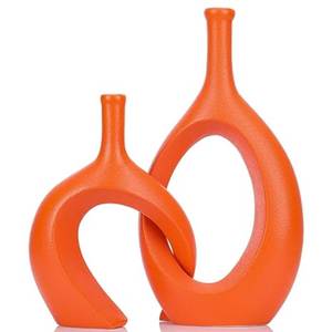 Vase décoratif, pot de fleurs décoratif, vase de luxe pour centre de table, vase à finition texturée, vase artistique pour centre de table - Product Image 6