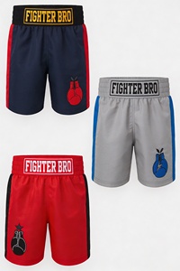 Shorts de boxe unisexes en polyester, personnalisables par sublimation et broderie, respirants, légers, séchage rapide, pour entraînement, kickboxing et combat - Product Image 2